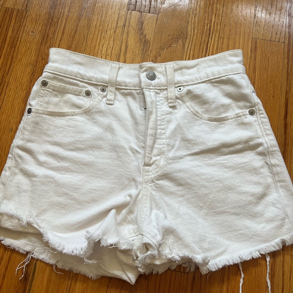 Madewell White Jean Shorts